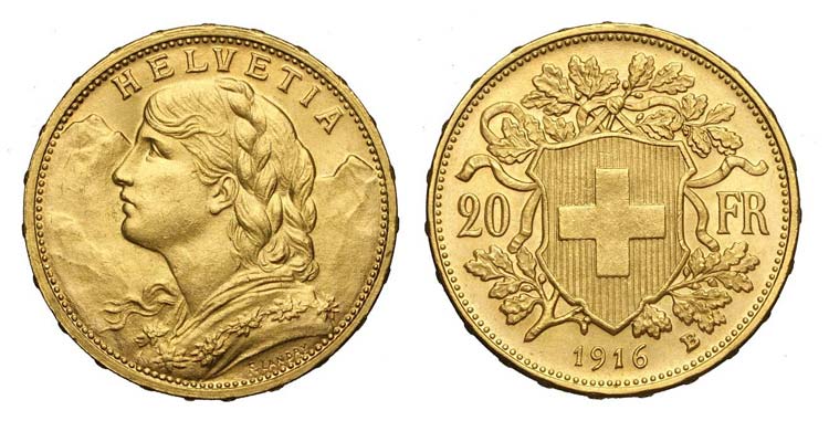 Switzerland - 20 Francs 1916 - Non ... 