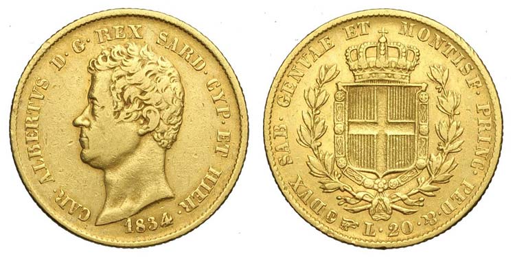 Savoia - Carlo Alberto - 20 Lire ... 