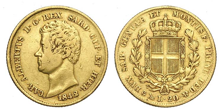 Savoia - Carlo Alberto - 20 Lire ... 