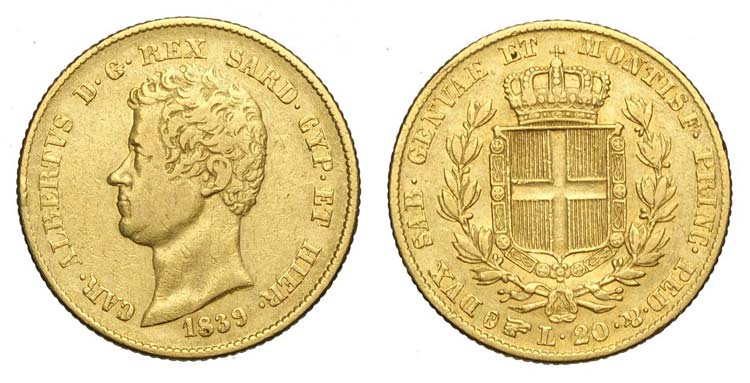 Savoia - Carlo Alberto - 20 Lire ... 