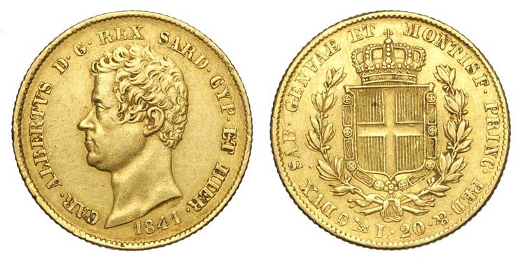 Savoia - Carlo Alberto - 20 Lire ... 