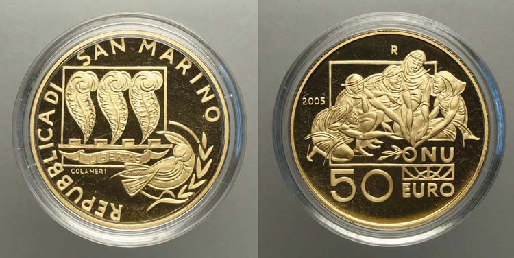 San Marino - 50 Euro 2005 - Au mm ... 
