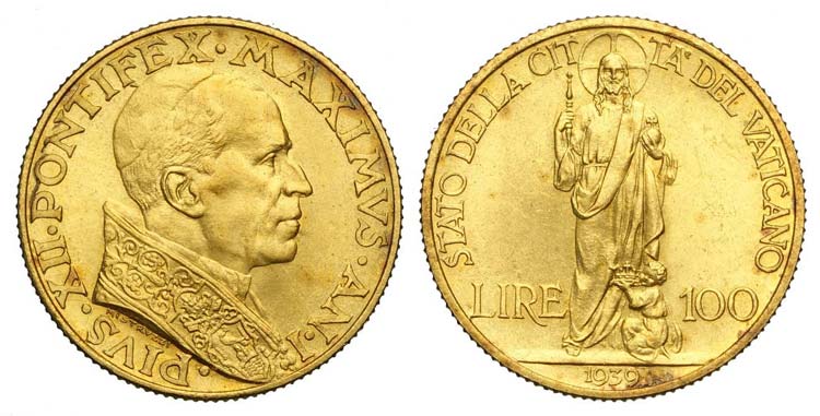 Roma - Pio XII - 100 Lire 1939 - R ... 