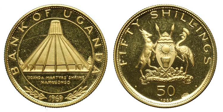 Uganda - 50 Shillings 1969 - Au mm ... 