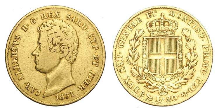 Savoia - Carlo Alberto - 20 Lire ... 