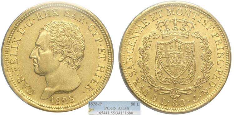 Savoia - Carlo Felice - 80 Lire ... 