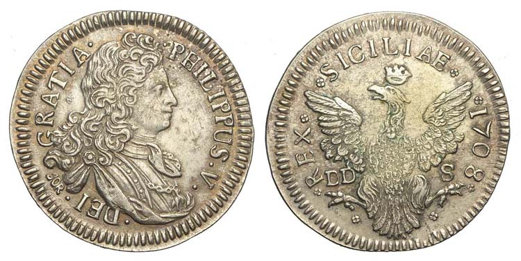 Palermo - Filippo V - 4 Tarì 1708 ... 