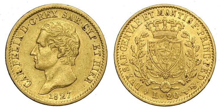 Savoia - Carlo Felice - 20 Lire ... 