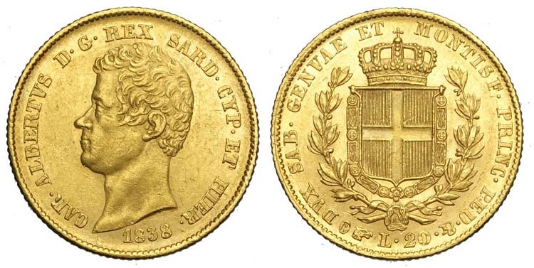 Savoia - Carlo Alberto - 20 Lire ... 