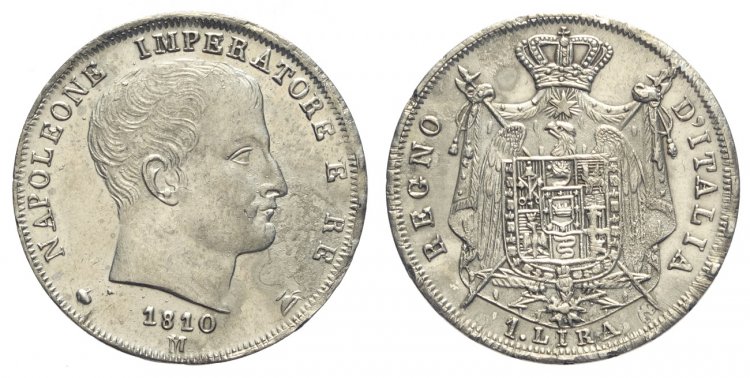 Milano, Napoleone I, Lira 1810, Ag ... 