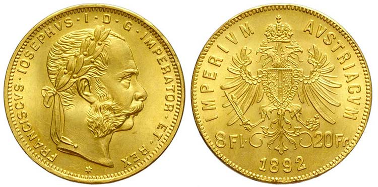Austria, Franz Joseph I, 20 Francs ... 