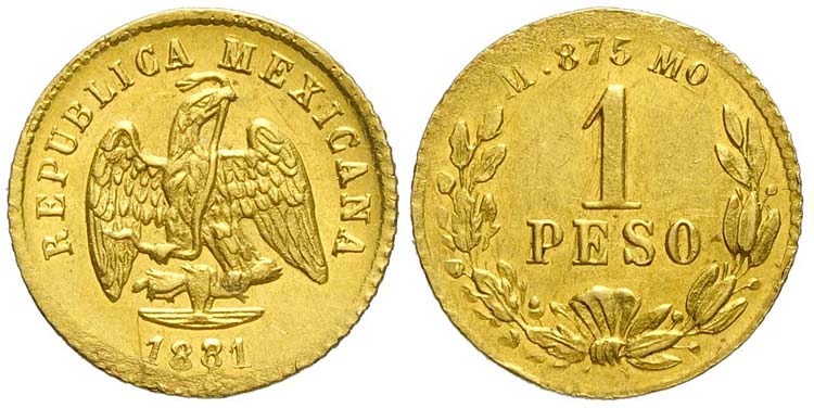 Mexico, Second Republic, Peso 1881 ... 