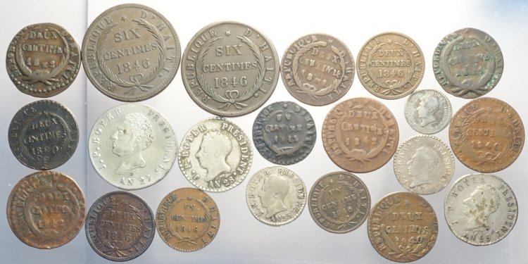 Haiti, Lotto di 21 monete ... 