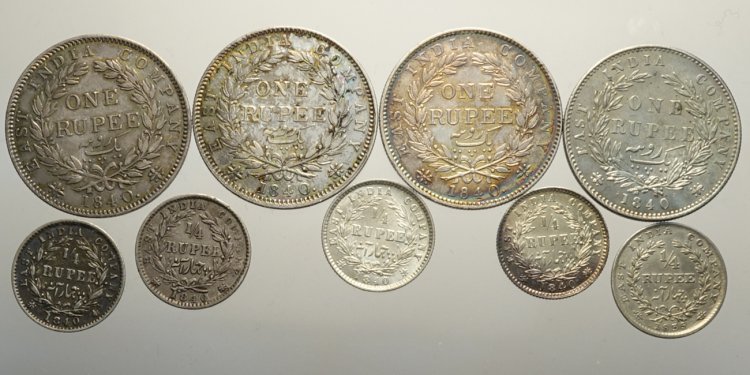India British, Lotto di 9 monete ... 