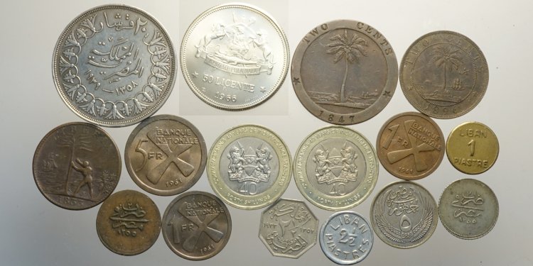 Africa, Lotto di 16 monete, Egypt ... 