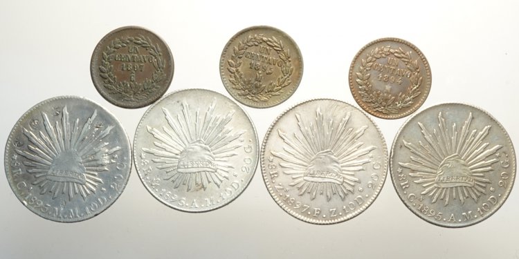 Mexico, Lotto di 7 monete ... 