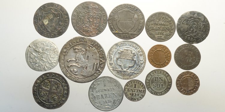 Switzerland, Lotto di 15 monete ... 