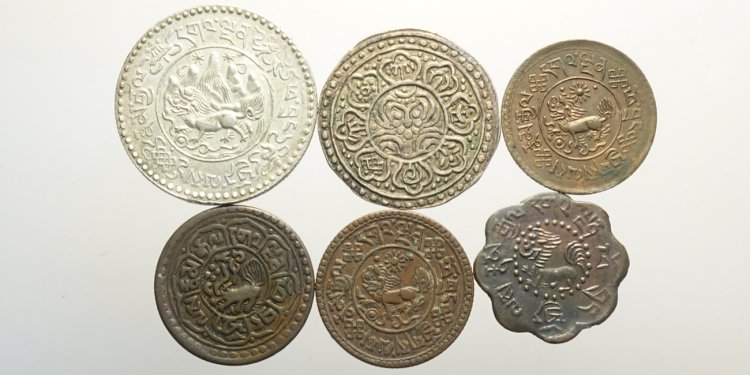 Tibet, Lotto di 6 monete ... 
