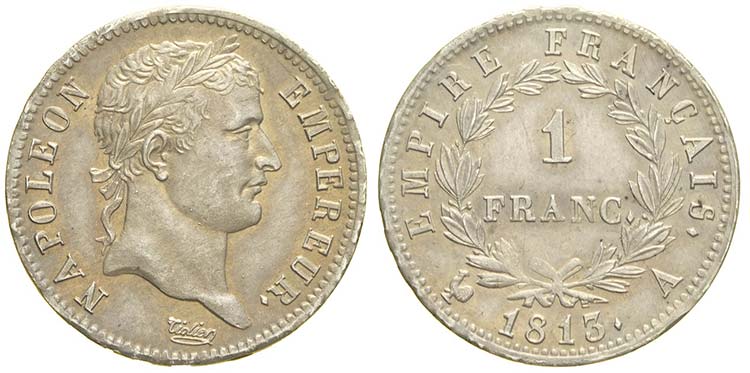France, Napoleon I, Franc 1813 A, ... 