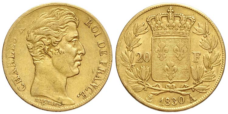 France, Charles X, 20 Francs 1830 ... 