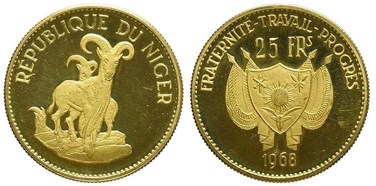 Niger, Republic, 25 Francs 1968, ... 
