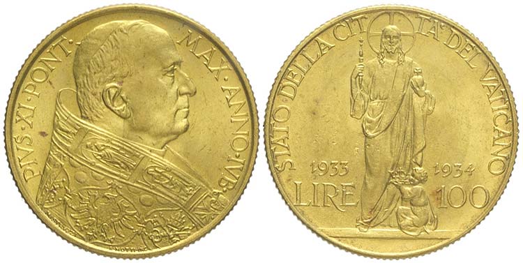 Roma, Pio XI, 100 Lire 1933-1934, ... 