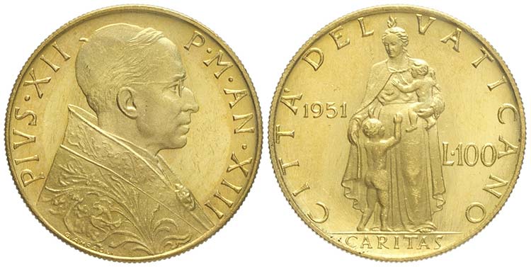 Roma, Pio XII, 100 Lire 1951, RR ... 