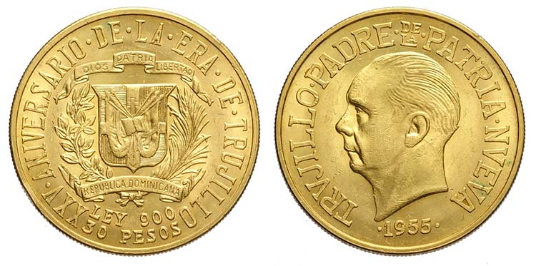 Dominican Republic, 30 Pesos 1955, ... 