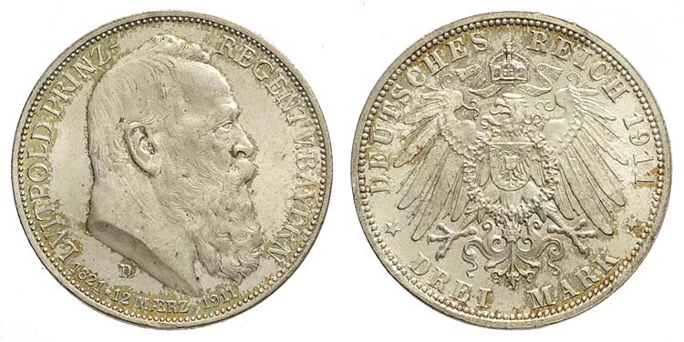 Germany, Bavaria, Ludwig III, 3 ... 