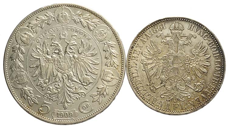 Lotto di 2 monete : Austria 5 ... 