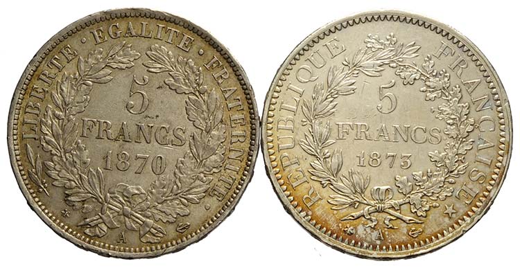 Lotto di 2 monete : France 5 ... 