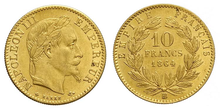 France, Napoleon III, 10 Francs ... 