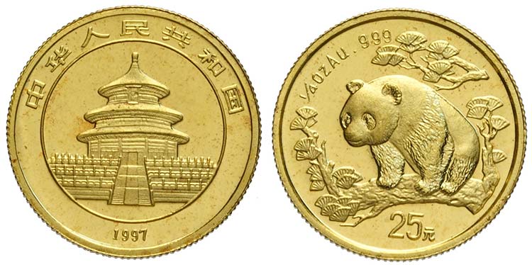 China, Republic, 25 Yuan 1997 1/4 ... 
