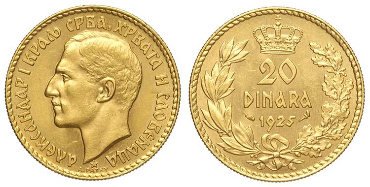 Yugoslavia, Alexander I, 20 Dinara ... 