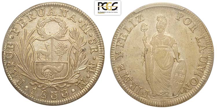 Perù, Republic, 8 Reales 1833-MM ... 