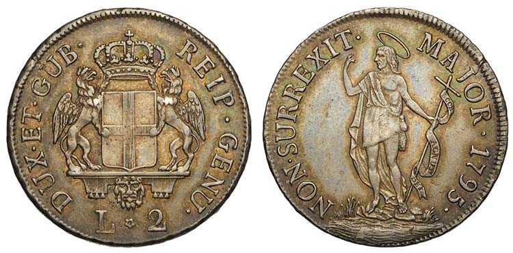 Genova, Repubblica, 2 Lire 1795, ... 