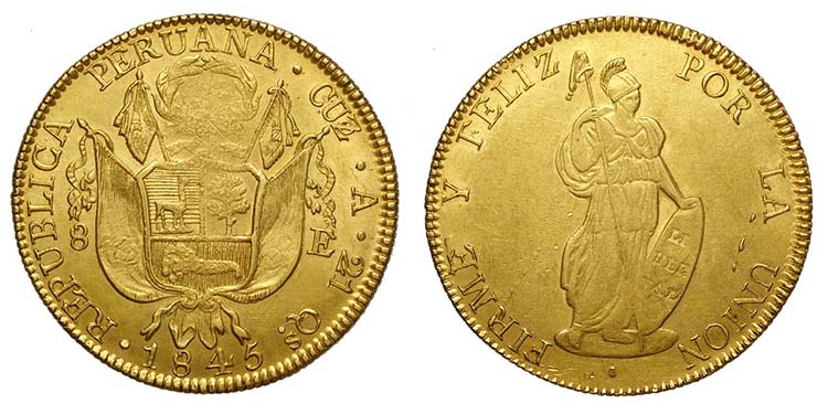 Perù, Republic, 8 Escudos 1845 ... 