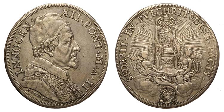 Roma, Innocenzo XII, Piastra 1692 ... 