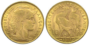 Francia 10 Franchi “Galletto” 1911 - ... 