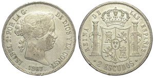 Spagna 2 Escudos 1867 - Spagna – Isabella ... 