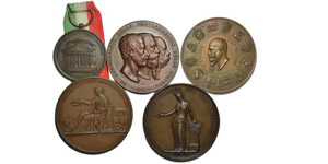 Lotto di 5 medaglie di Casa Savoia