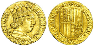 Napoli (1458-1494) Ducato con sigla C - ... 