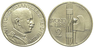 Regno d’Italia 2 Lire “Fascio” 1924 - ... 