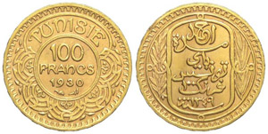 Tunisia 100 Franchi 1930 - Tunisia – Ahmad ... 