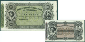 Uruguay Lotto di 2 Banconote - Uruguay – ... 