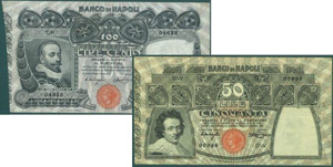 Banco di Napoli – Lotto di 2 Banconote - ... 