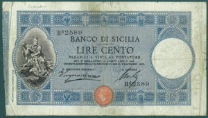 Banco di Sicilia 100 Lire 18/12/1901 - Banco ... 