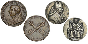 Papali e Religiose – lotto di 2 medaglie