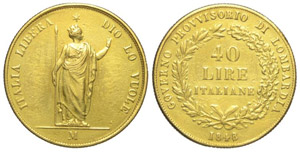 Milano 40 Lire 1848 - Milano – Governo ... 