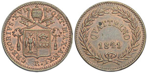 Roma Quattrino 1841 - Roma – Gregorio XVI ... 